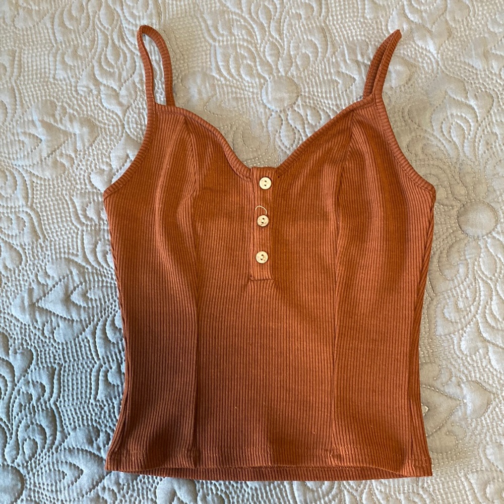 Teen new w out tags summer spaghetti strap shirt. Size: S Color: brown